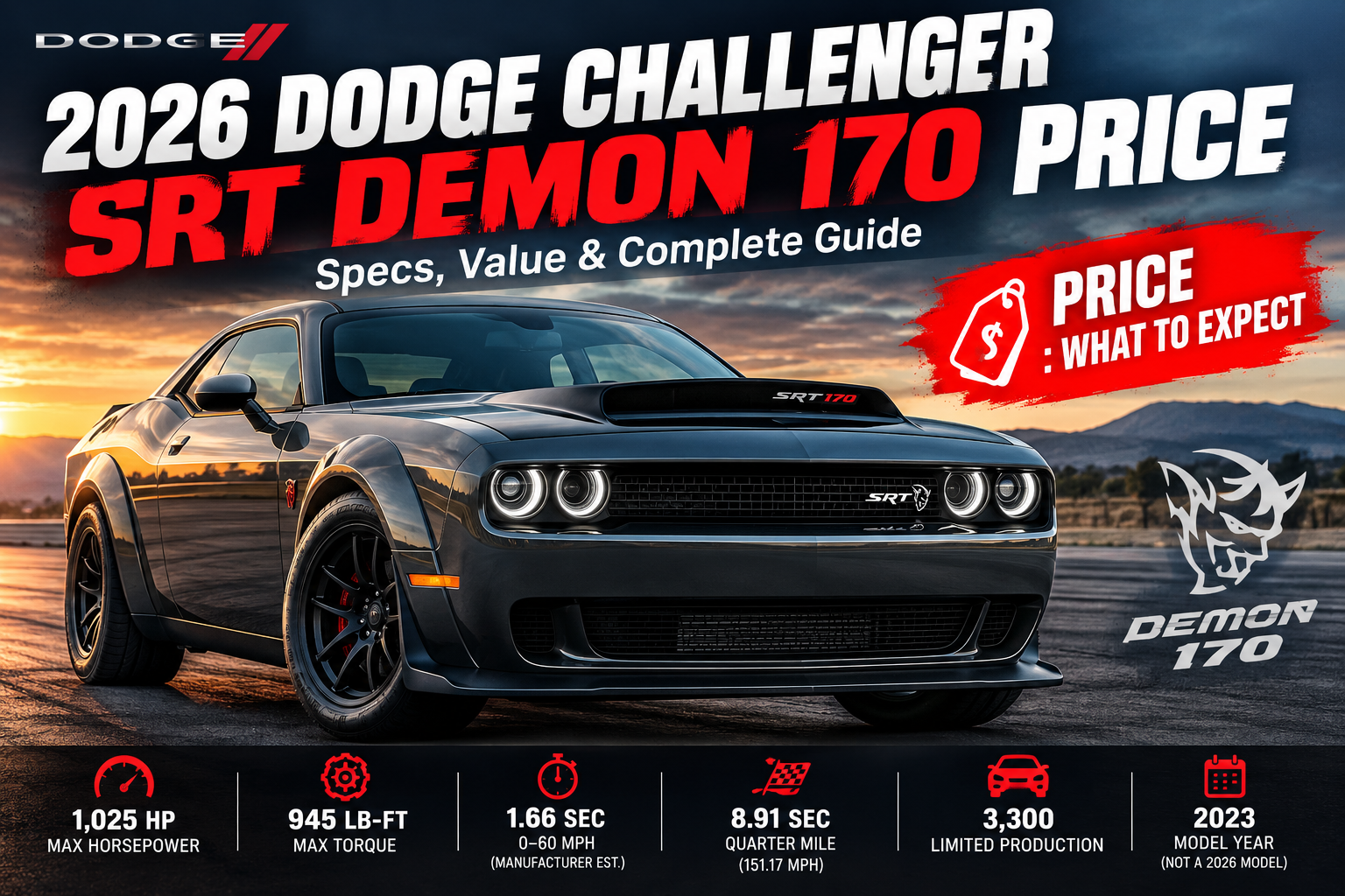 2023 dodge challenger srt demon 170 price