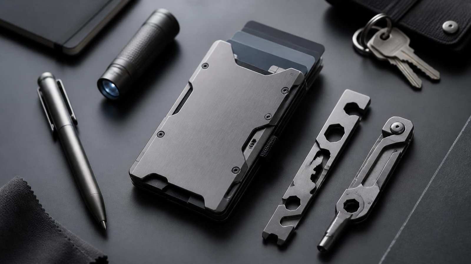 Titanium EDC Wallet with RFID Cardholder and Multi-Tools
